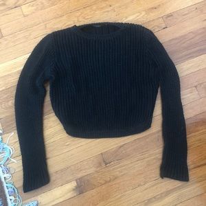 LF Black sweater with cropped back